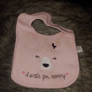 5/$25 • Carters • embroidered pink bib I smile for mommy